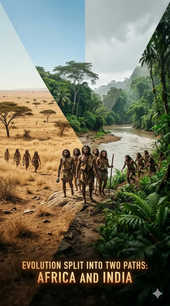 Evolution in Africa vs India with Vaivasvata Manu as First Homo Sapiens