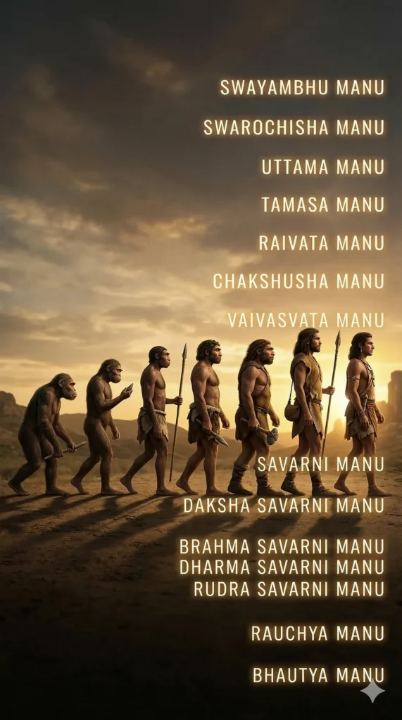 7 manus including Vaivasvata Manu, First Homo Sapiens